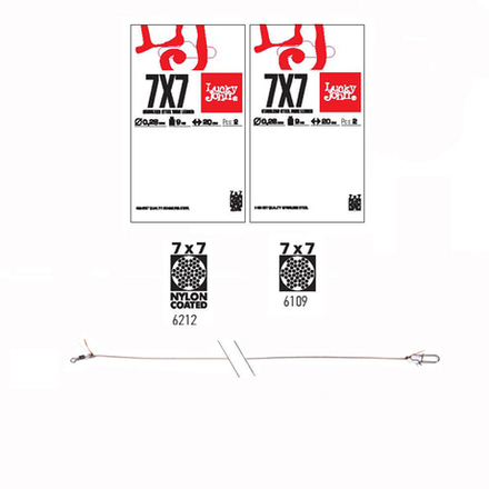 Поводки стал. 7x7 LJ Pro Series SSW оснащ. вертл. и застеж. d 0,36мм /12кг/25см/2шт.