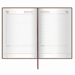 Ежедневник недатированный А5 (138х213 мм) BRAUBERG "Profile", балакрон, 136 л., коричневый, 123428