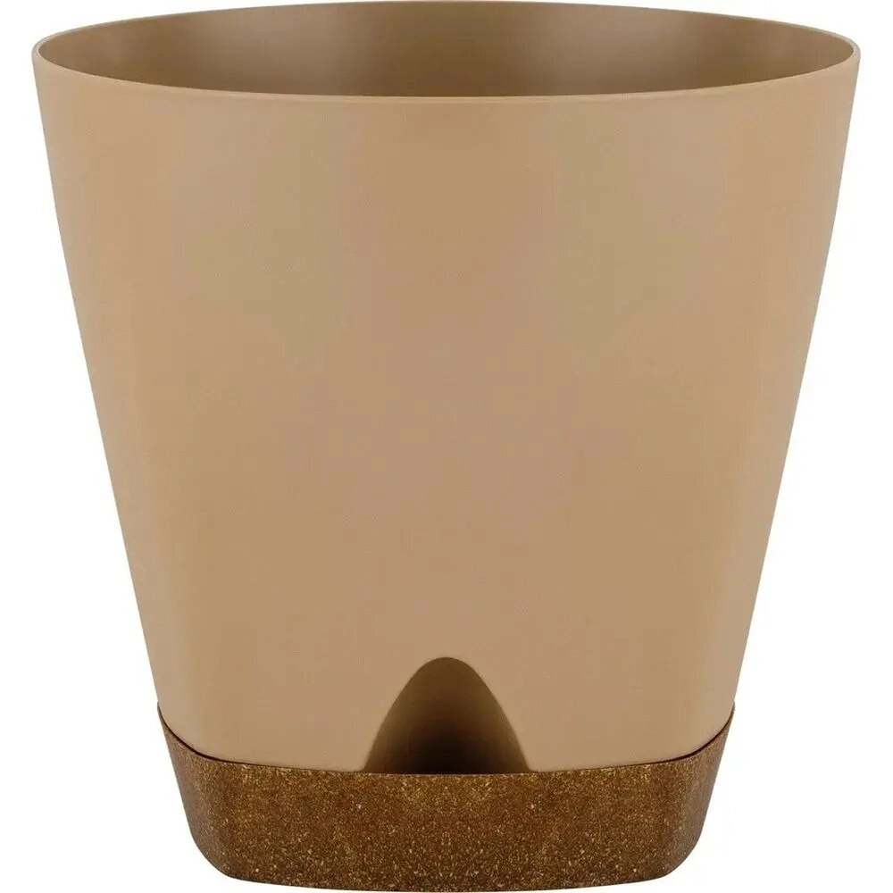 Горшок для цветов InGreen WOOD D110мм 0,65л с прикорневым поливом молочный шоколад/бук