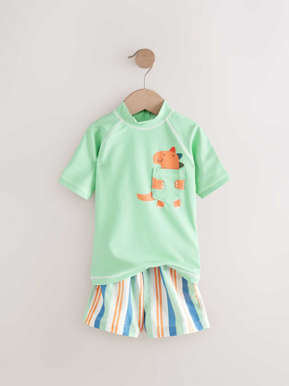 Костюм плавательный раздельный для мальчика Next E22-244, 2 шт., Салатовый, Голубой