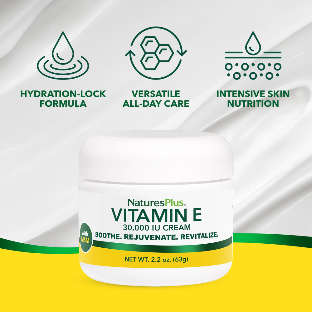 NaturesPlus, крем с витамином E, 30 000 МЕ, 63 г (2.2 унции)