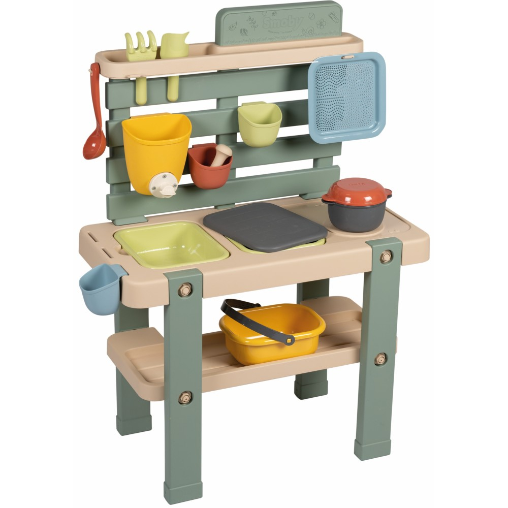 Игровая кухня Smoby 840208 для игр с водой и песком с 15 аксессуарами для детей от 3 лет — фото 2