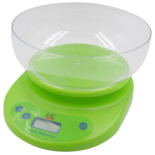 Весы кухонные электронные, Irit, IR-7119, чаша, точн 1 г, до 5 кг, зел