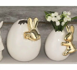 Набор 2 вазы-скорлупки с зайцами Hoff Interieur Eggs Vase