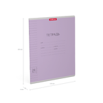 Тетрадь 24л., линия, Erich Krause, скрепка, офсет, мелованный картон "Классика с линовкой", фиолетовая