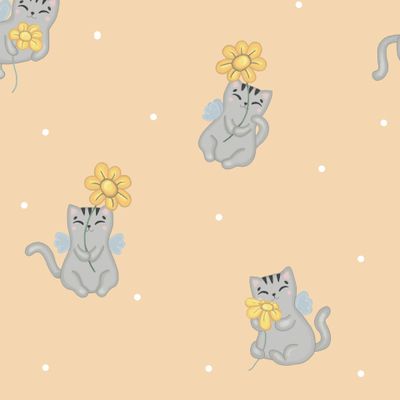 Коты с цветами