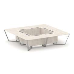 Steel Meet Стол переговорный квадратный KDK-PR.B.SP-16K Денвер Светлый/Металл Серый 3200*3200*750