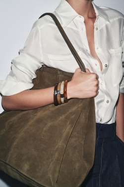 ZARA НАБОР ИЗ 4 ШАРНИРНЫХ БРАСЛЕТОВ, РЫЖЕВАТО-КОРИЧНЕВЫЙ