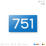 Номер на дверь 751, табличка на дверь для офиса, квартиры, кабинета, аудитории, склада, голубая 120х70 мм, Айдентика Технолоджи