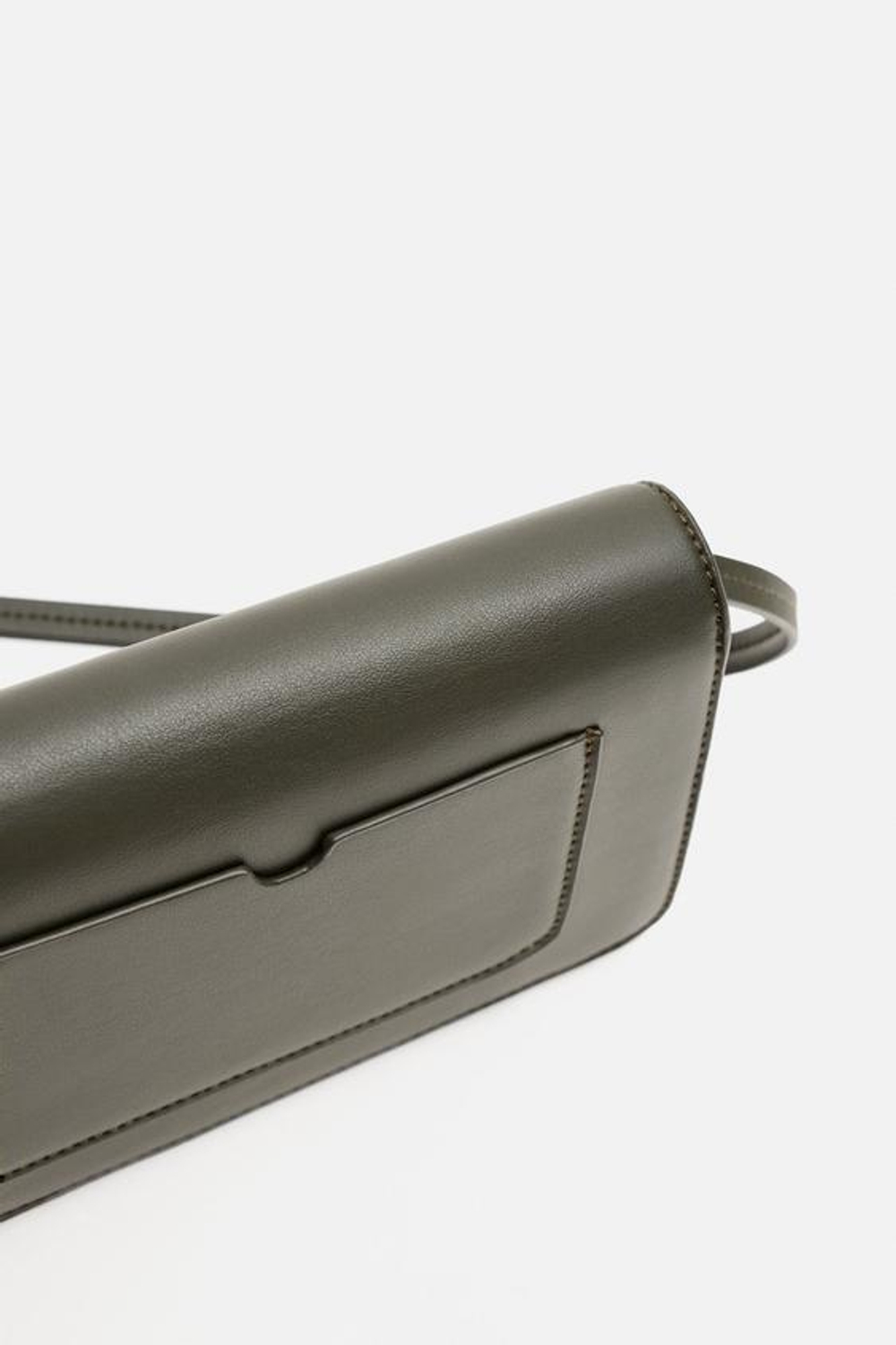 ZARA ОДНОТОННАЯ СУМКА ЧЕРЕЗ ПЛЕЧО, ЗЕЛЕНЫЙ