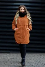 Куртка ko-ko-ko утепленная женская горчично-терракотовая