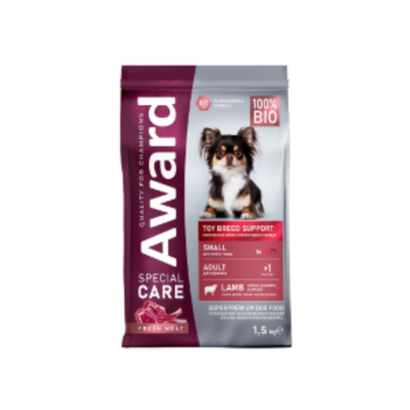 Сухой корм AWARD SPECIAL CARE Toy Breed Support для взрослых собак мелких и миниатюрных пород со свежим мясом ягненка 1,5 кг