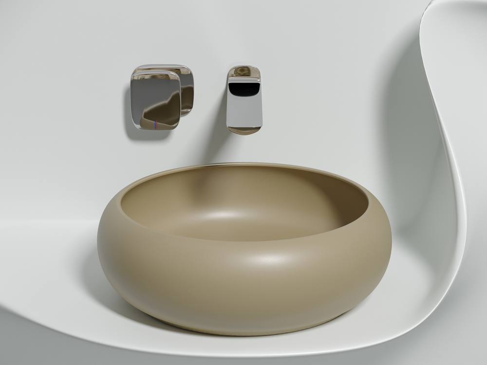 Умывальник чаша накладная круглая (цвет Капучино Матовый) Element 360x360x120мм