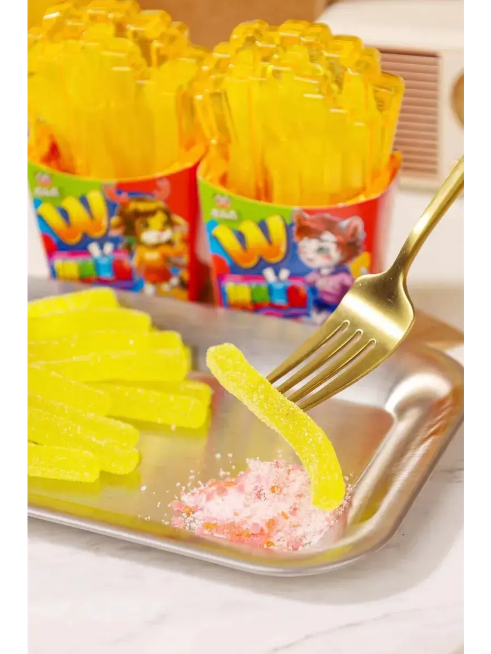 Жевательный мармелад Картофель Фри с шипучкой 65 г * 12 шт