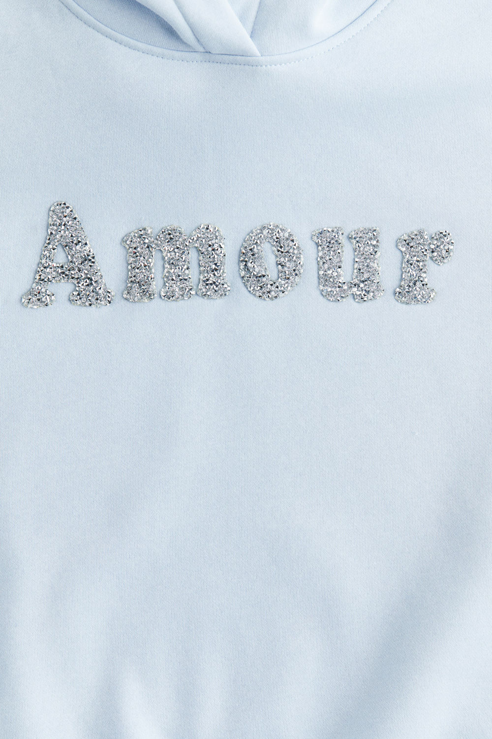 H&M Толстовка с капюшоном и принтом, светло-голубой