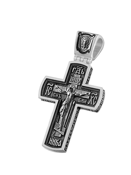 Крест из серебра/Частичное чернение,Родий/Арх. Михаил