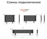 Радиатор WARMMET водяной напольный горизонтальный Round 42 HN (W) СЕРЫЙ RAL7040