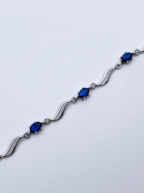 Браслет из серебра/Белый/С фианитом