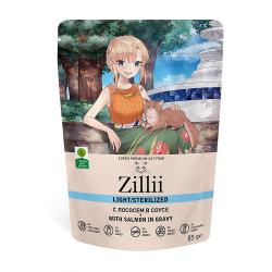 Влажный корм ZILLII Sterilized/Light Cat Salmon для кошек с лососем в соусе, пауч 85 г