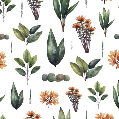 Паттерн с растениями в скандинавском стиле