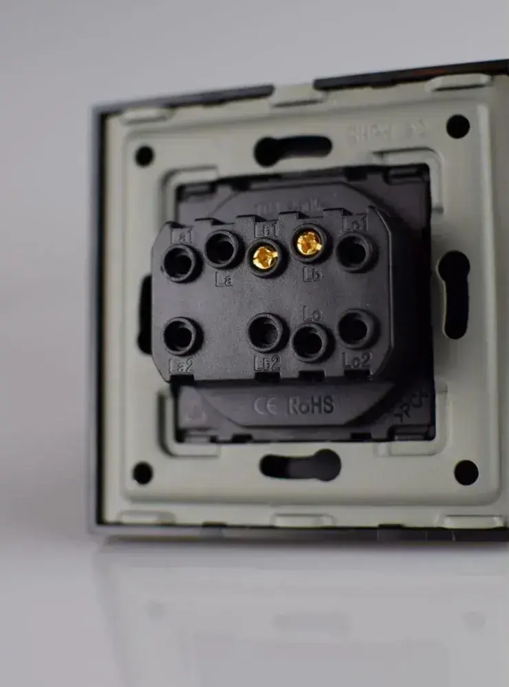 Выключатель для света черный одноклавишный без подсветки