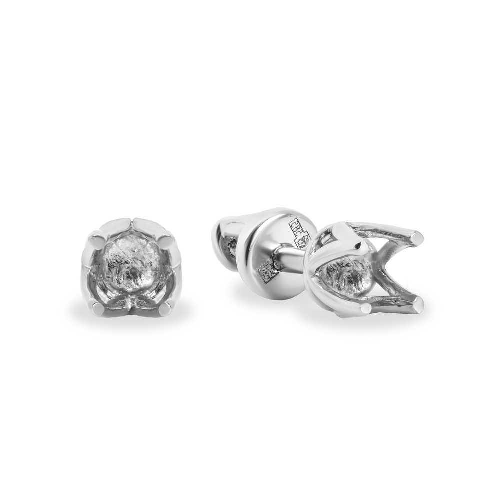 Серьги (каст) из белого золота 585 пробы без вставок