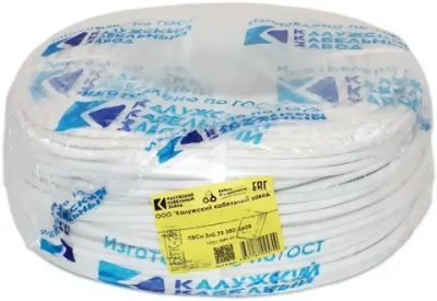 Калужский Кабельный Завод Электрический провод ПВС 3 x 0.75 мм², 5 м