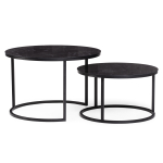 Журнальный стол Woodville Плумерия черный мрамор, черный