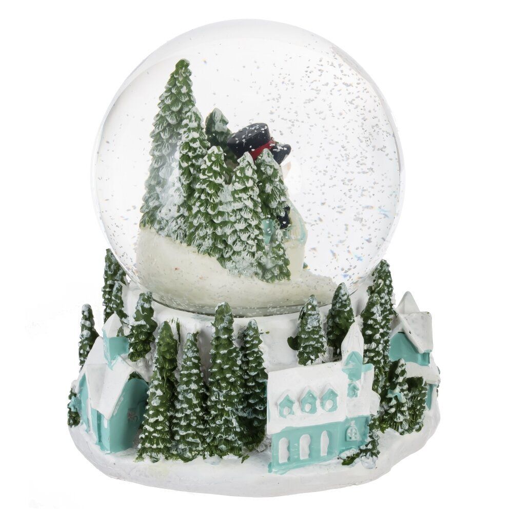 GAEM Фигур декор в стекл шаре "Снеговик/Дом" (подсв, муз, вьюга, AAAх3 н/п), D 10 см, L12 W11,5 H14 см, 2