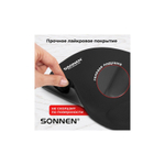 Коврик для мыши с подушкой под запястье SONNEN, полиуретан + лайкра, 250х220х20мм, черный