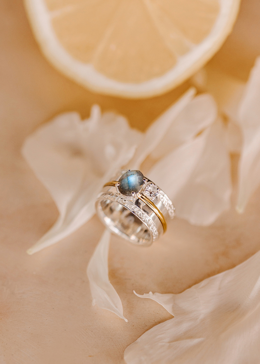 Кольцо «Мозаик Антик» с лабрадоритом в фасетной огранке