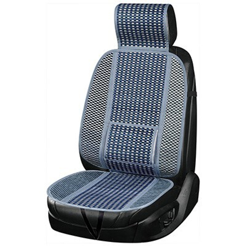 Накидка на сиденье Summer-04 с поддержкой спины синий бамбук (SKYWAY)