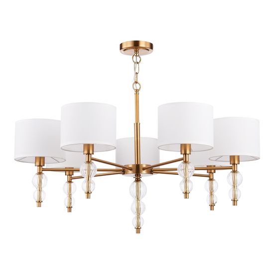 SLE105713-07 Светильник подвесной Латунь, Прозрачный/Белый E14 7*40W RAMER