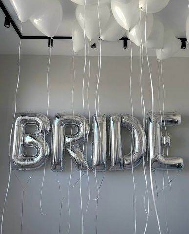 Буквы серебро BRIDE на девичник