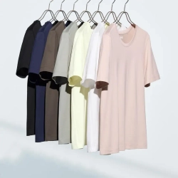 UNIQLO ХЛОПКОВАЯ ФУТБОЛКА С КРУГЛЫМ ВЫРЕЗОМ, РОЗОВЫЙ