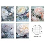 Тетрадь 96л, А5, клетка, Lorex Цветы, soft touch, ВД-лак, ассорти, 1шт.