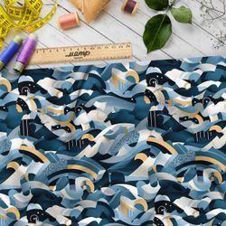 Ткань премиум таффета морское вдохновение