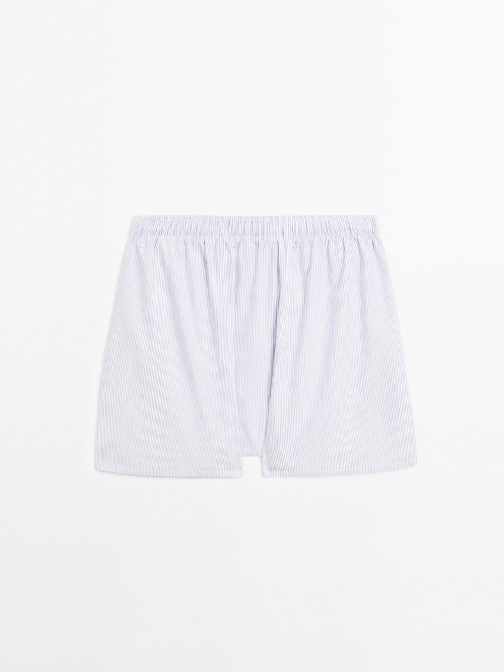 Massimo Dutti Трусы-боксеры в двойную полоску, белый