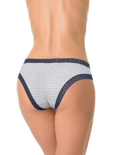 Принтованные трусики-слипы с широкой каймой (Размер: XL) (Цвет: белый с синим)