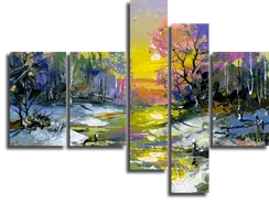 Модульная картина "Зимний пейзаж"