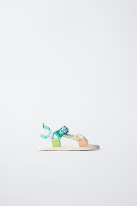 ZARA ТЕХНИЧЕСКИЕ МНОГОЦВЕТНЫЕ САНДАЛИИ BAREFOOT, СИНИЙ