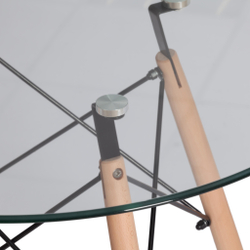 Стол CINDY GLASS (mod.80GLASS) металл/стекло, прозрачный, D80х75см