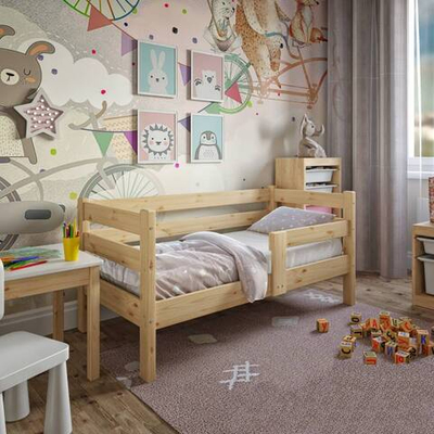 Детская кровать Дрёма 800 х 1600 сосна, бесцветный акриловый лак
