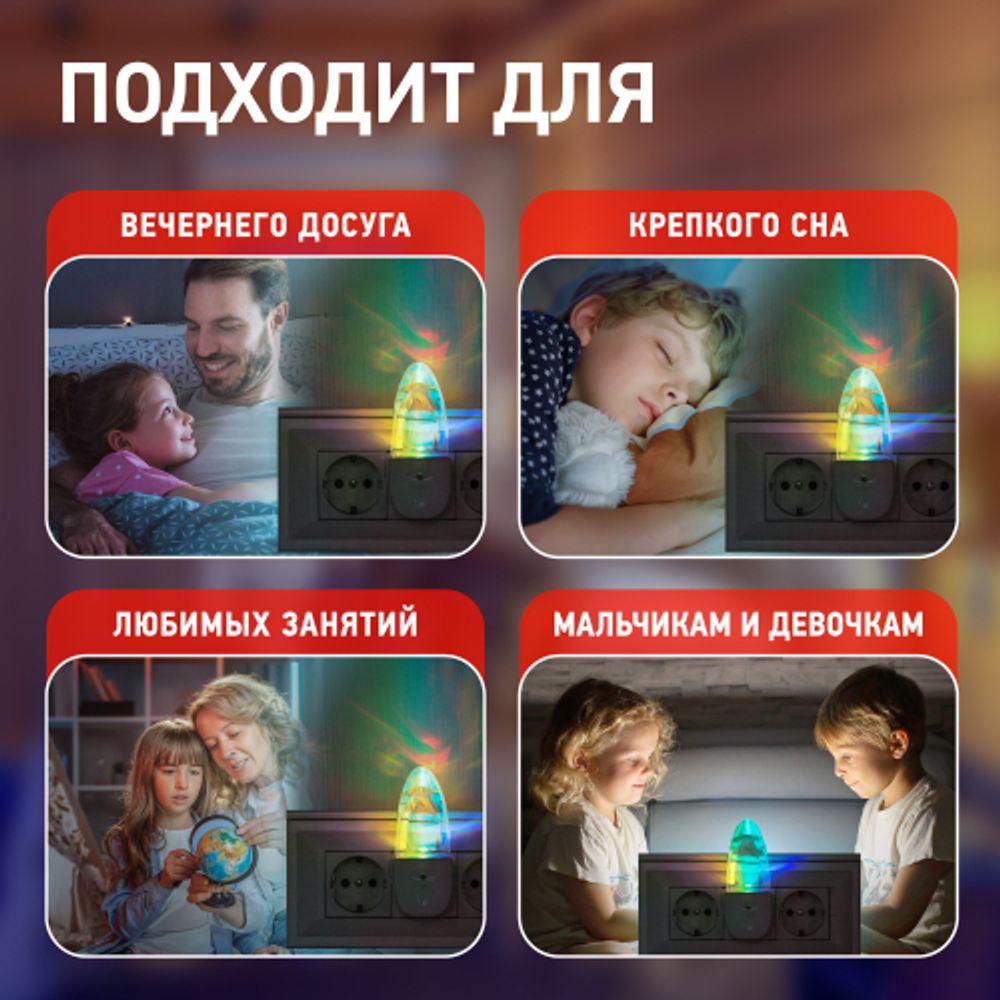 Ночник - светильник светодиодный ЭРА NN-619-LS-W в розетку с датчиком освещенности белый | Ночники