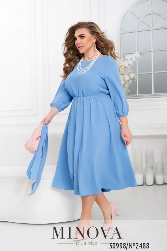 Платье 2488-голубой Minova