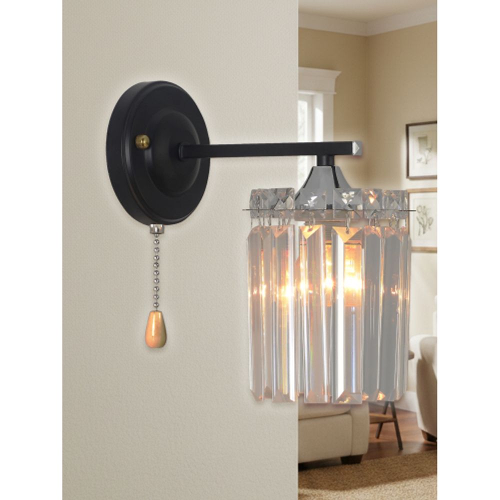 Бра светильник Rivoli June 1062-401 настенный 1хЕ27 60 Вт хрусталь с выключателем | Хрусталь