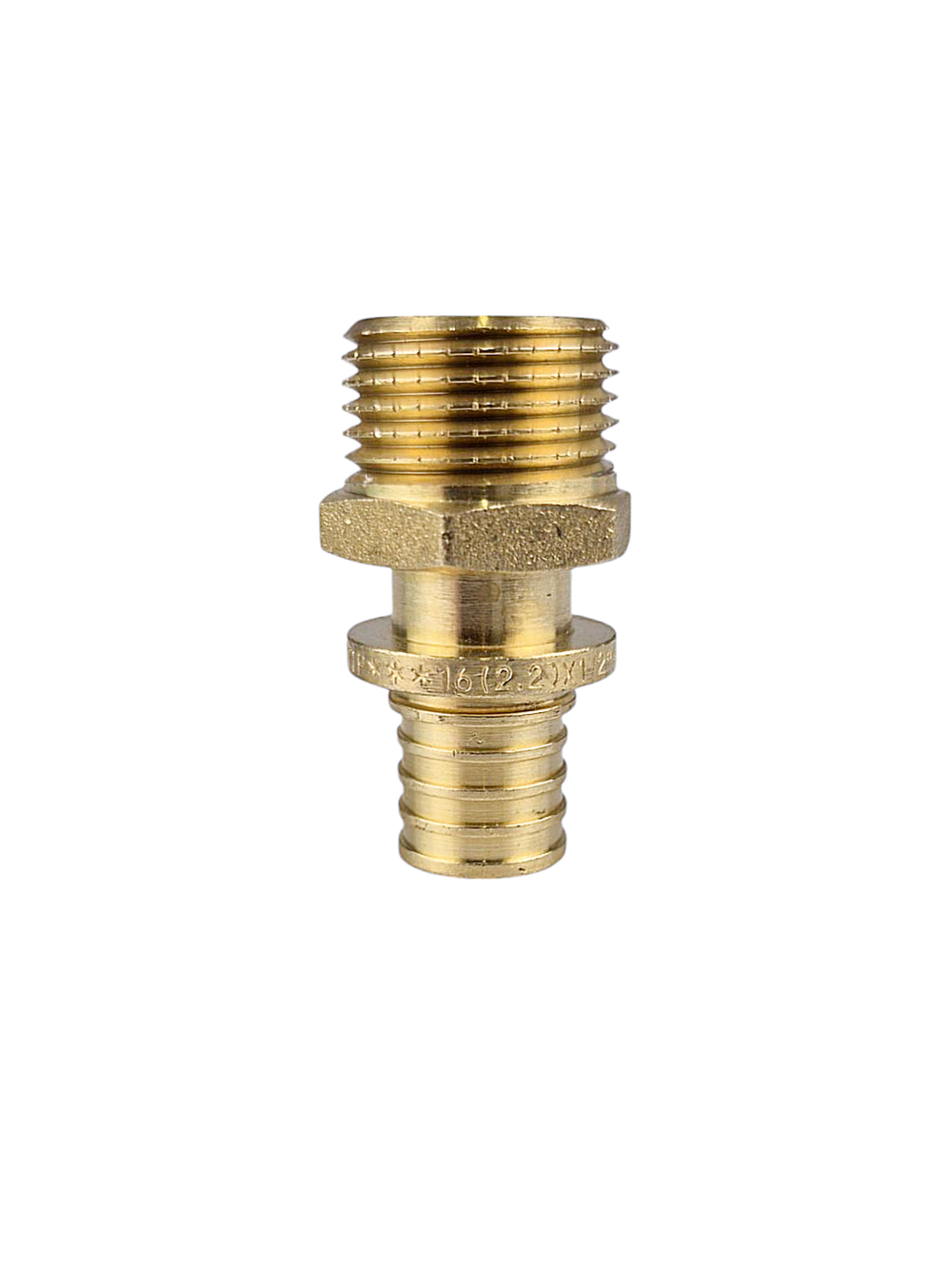 Муфта аксиальная, латунь, наружная резьба,16х1/2", желтый, RTP (250/10)