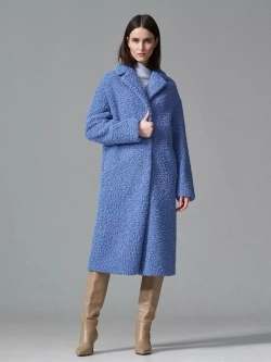 Шуба искусственная тедди чебурашка, голубая, SilverFox