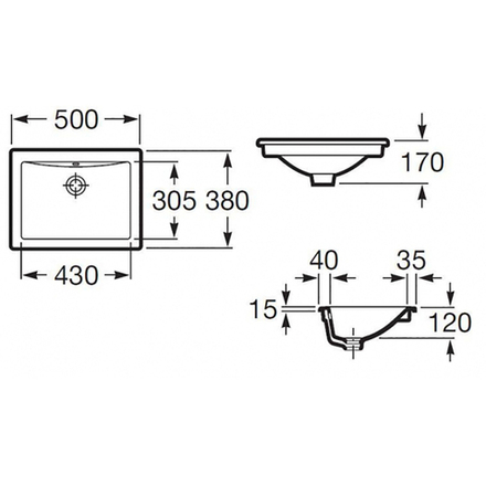 Раковина Roca Diverta 50x38x17 327114000
