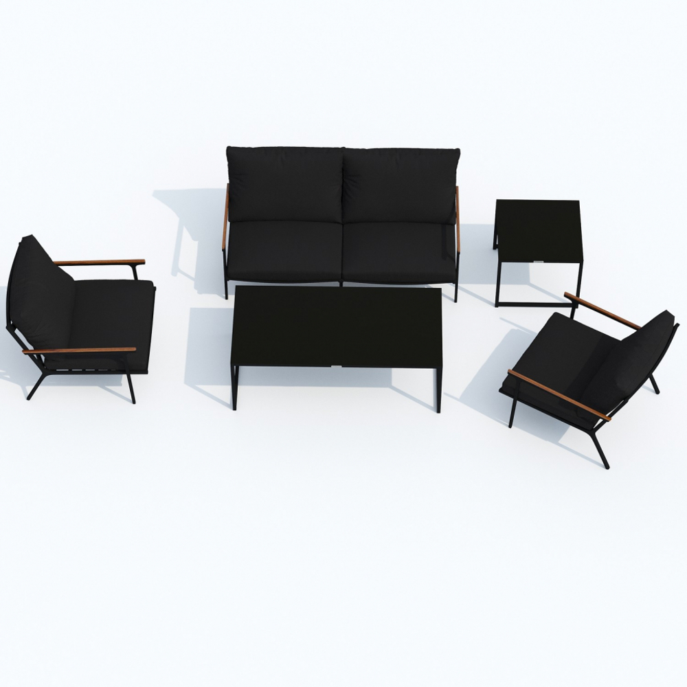 Диван двухместный Ideal Patio ФЕСТА черный